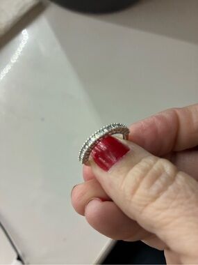 Elegant Sterling Silver Diamond facet ring from Kay Jewelers